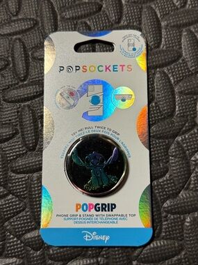 PopSocket PopGrip Disney Stitch Holographic Black & Blue Phone Grip